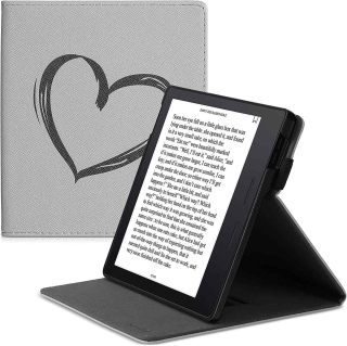 Puzdro KW Mobile - Brushed Heart - KW4941806 - pre Amazon Kindle Oasis 2/3 - šedé