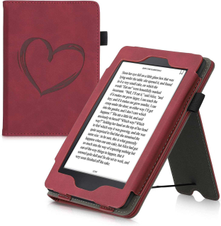 Puzdro KW Mobile - Nubuck Brushed Heart - KW5567502 - pre Amazon Kindle Paperwhite 1/2/3 - Dark Red
