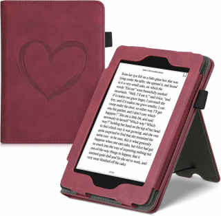 Puzdro KW Mobile - Nubuck Brushed Heart - KW5022204 - pre Amazon Kindle Paperwhite 4 (2018) - Dark Red