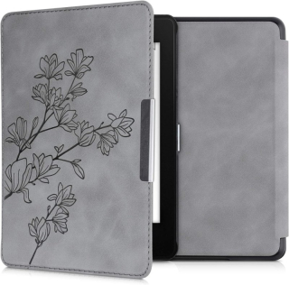 Púzdro KW Mobile - Magnolias - KW4897515 - pre Amazon Kindle Paperwhite 4 (2018) - šedé