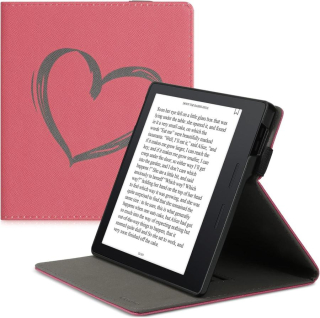 Puzdro KW Mobile - Brushed Heart - KW4941808 - pre Amazon Kindle Oasis 2/3 - červené