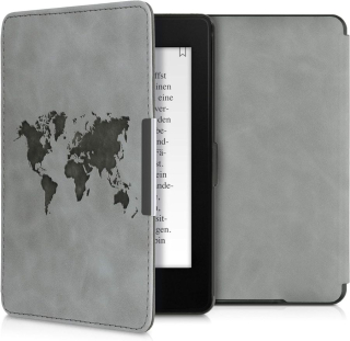 Puzdro KW Mobile - Travel Outline - KW4974705 - pre Amazon Kindle Paperwhite 1/2/3 - šedé