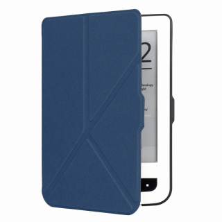 Puzdro Origami Durable Lock pre Pocketbook 614 / 615 / 624 / 625 / 626 - tmavo modré, stojan, magnet