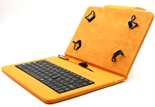 C-TECH PROTECT NUTKC-01O - púzdro univerzálne s klávesnicou pre 7"-7,85" tablety, FlexGrip - oranžové