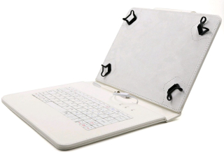C-TECH PROTECT NUTKC-04W - púzdro univerzálne s klávesnicou pre 9,7"-10,1" tablety, FlexGrip - biele